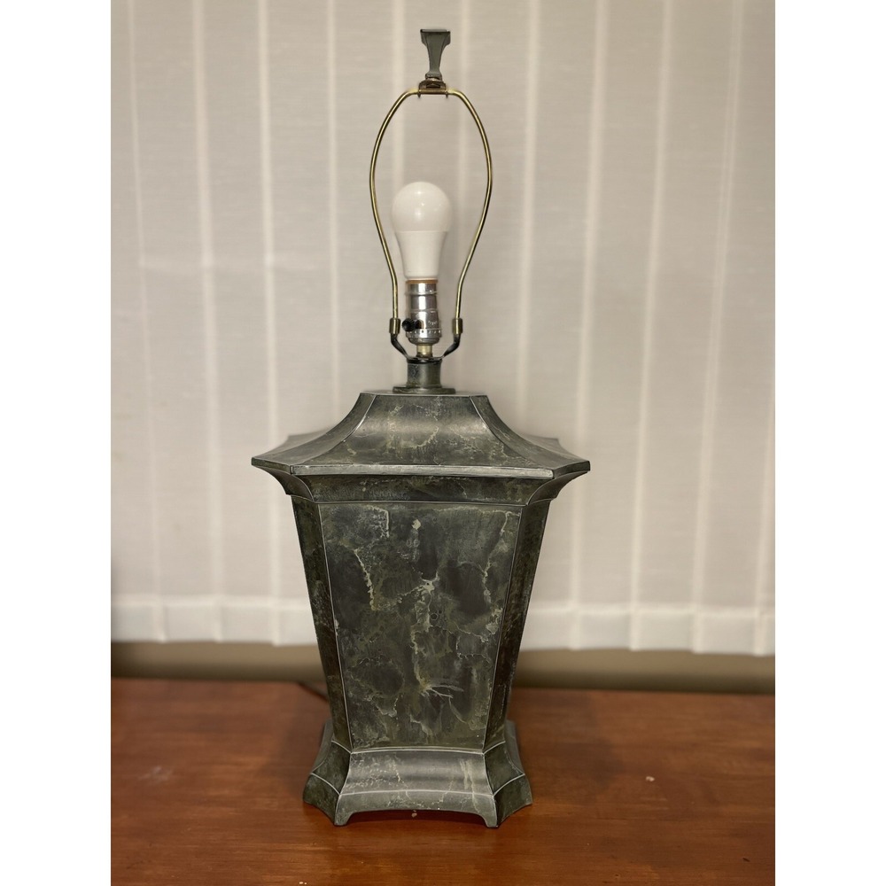 Faux Marble Painted Metal Lamp Base 27" X 11"‎